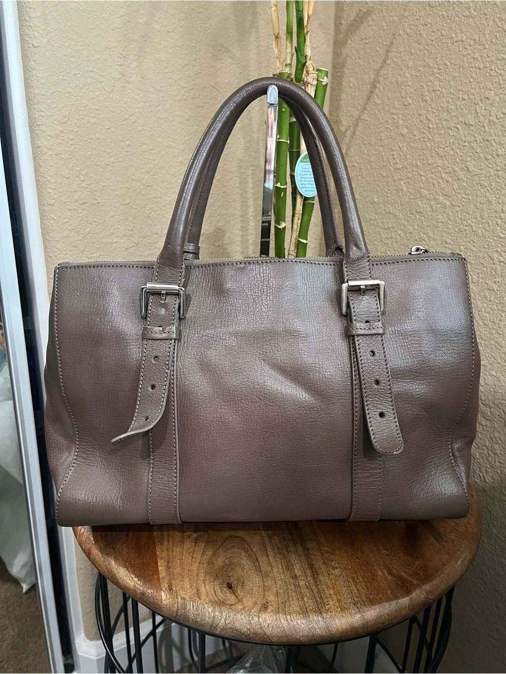 MULBERRY TAUPE ZIPPERED BAYSWATER - Picture 2 of 15